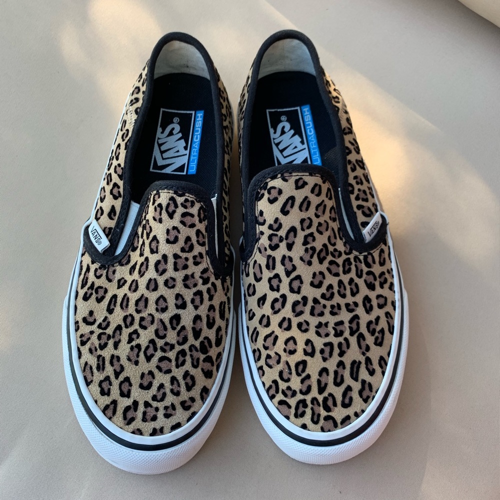 Leopard print slip on Vans